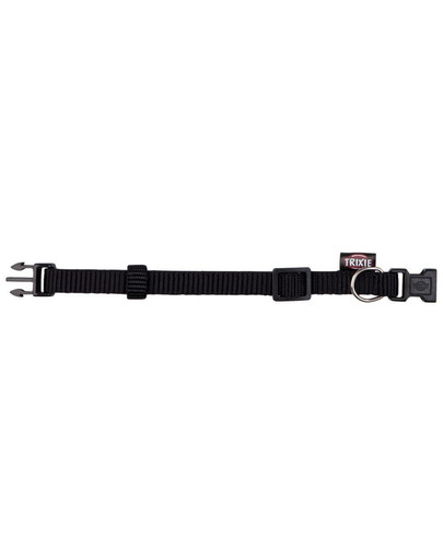 TRIXIE Premium-Halsband mit Kunststoffschließe, S–M: 25–40 cm/15 mm, Schwarz