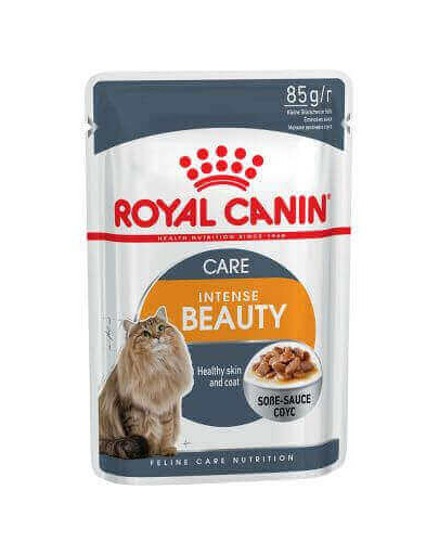 ROYAL CANIN Hair&Skin in Soße, 85 g Nassfutter in Soße für ausgewachsene Katzen, gesunde Haut, schönes Fell