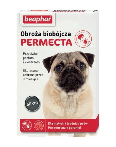 BEAPHAR Permecta Dogs Biozid-Halsband für kleine und mittelgroße Hunde, 50 cm