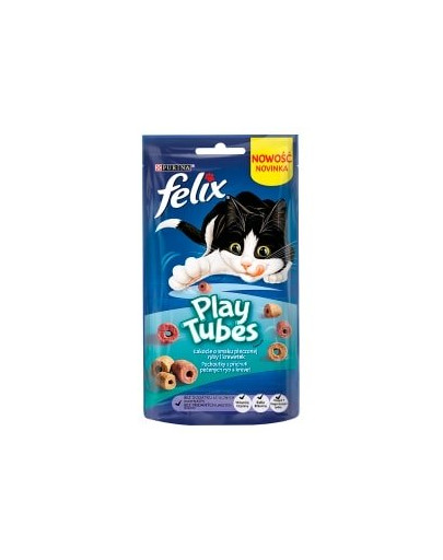 FELIX Play Tubes Katzensnack mit Fisch- und Garnelengeschmack 50 g