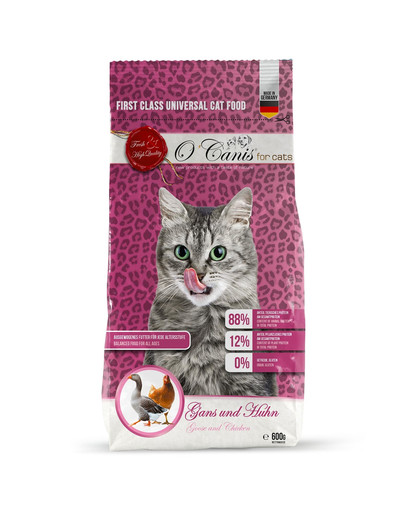 O'CANIS Trockenfutter für Katzen: Gans und Huhn 600 g