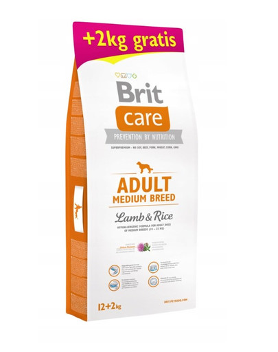 BRIT Care Adult Medium Breed lamb & rice 12 + 2 kg