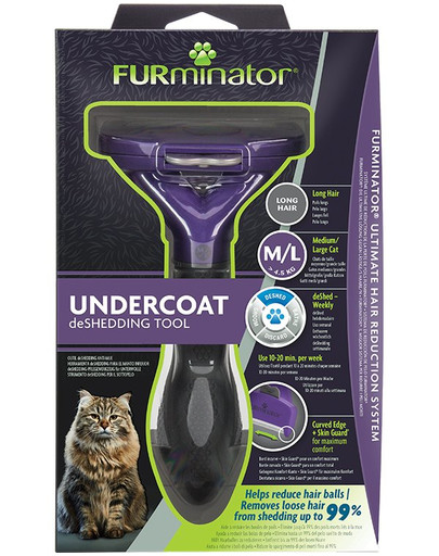 FURMINATOR Undercoat deShedding  Fellpflegewerkzeug für langhaarige mittelgroße oder große Katzen - M/L