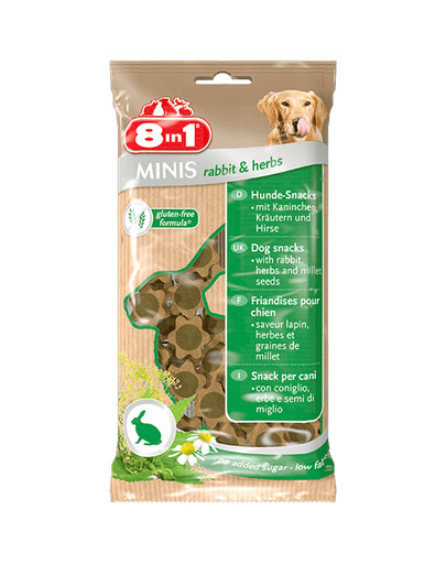 8in1 Minis Hunde-Snacks mit Kaninchen Kräutern und Hirse 100 g