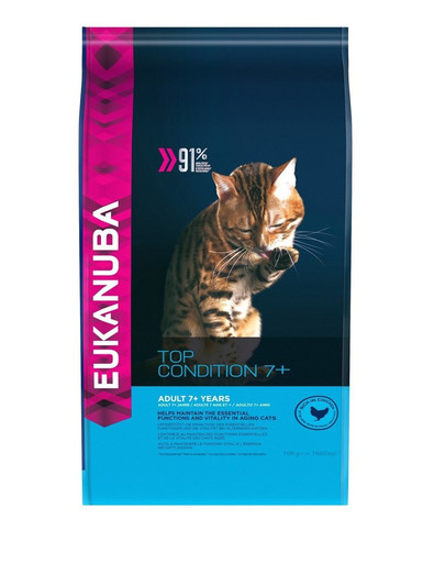 EUKANUBA Cat Senior All Breeds Top Condition Chicken & Liver 0.4 kg