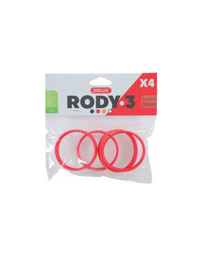 ZOLUX 4 Ringe für Rody-Röhre rot