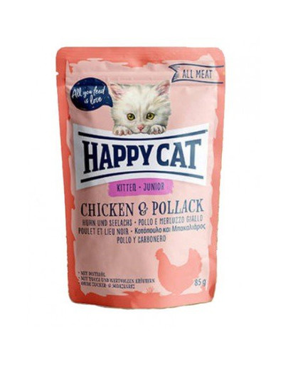 HAPPY CAT All Meat Kitten/Junior Huhn & Seelachs 85 g