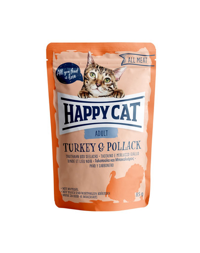 HAPPY CAT All Meat Adult Turkey & Pollack (Truthahn & Seelachs) 85 g