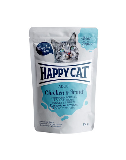 HAPPY CAT Meat in sauce Adult Chicken & Trout (Huhn & Forelle) 85 g