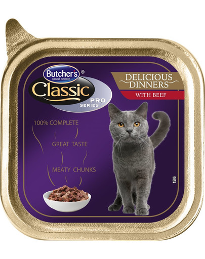BUTCHER'S Classic Delicious Dinner Cat mit Rindfleischpasteten in Sauce 100 g