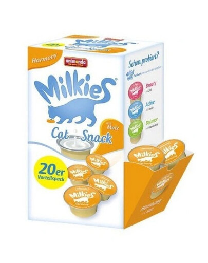 ANIMONDA Milkies Harmony Milch mit Malz Snacks für Katzen 20x15g