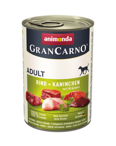 ANIMONDA GranCarno Original Adult RIND + KANINCHEN MIT KRÄUTERN 400 g