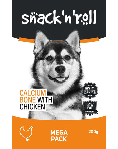 SNACK & ROLL Calcium Bone with Chicken Kalziumwürfel mit Huhn 200 g