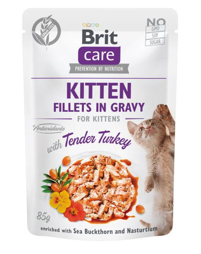BRIT Care Cat Kitten Fillets in gravy with tender turkey 85g