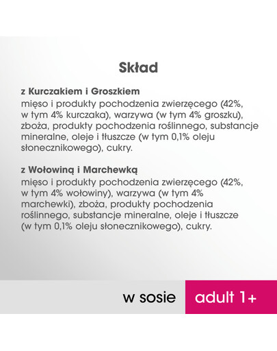 PERFECT FIT Cat Adult 1+ mięsne saszetki 4*85 g