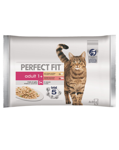 PERFECT FIT Cat Adult 1+ mięsne saszetki 4*85 g