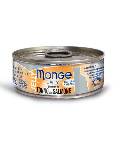 MONGE Jelly Katzenfutter Thunfisch mit Lachs 80 g