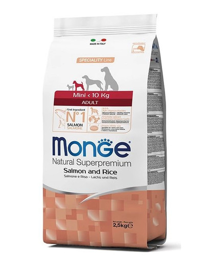 MONGE Mini Hundefutter Lachs mit Reis 2,5 kg