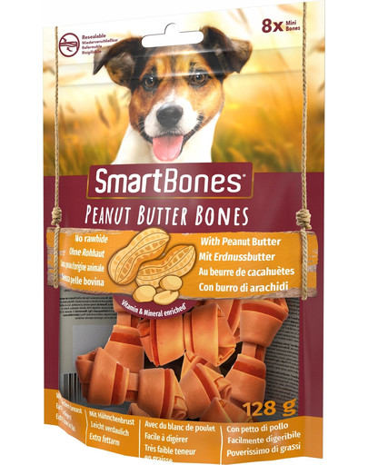 SmartBones Peanut Butter Mini Kausnack für Hunde kleiner Rassen 8 Stck