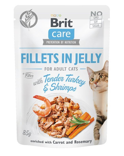 BRIT Care Cat Fillets in Jelly Tender Turkey & Shrimps 85 g