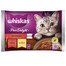 WHISKAS Adult 4 x 85 g Juicy Bites Nassfutter für Katzen mit Rindfleisch, Huhn