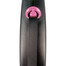FLEXI Automatik-Leine Black Design M Gurt 5 m rosa