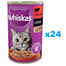 WHISKAS Adult  24x400 g mokra karma pełnoporcjowa dla dorosłych kotów z wołowiną w sosie