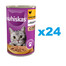 WHISKAS Adult puszka 24x400 g - mokra karma pełnoporcjowa dla dorosłych kotów, kawałki z kurczakiem w galaretce