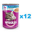 WHISKAS Adult puszka 12x400 g - mokra karma pełnoporcjowa dla dorosłych kotów, kawałki z tuńczykiem w galaretce