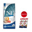 FARMINA N&D Ocean Dog Adult Medium & Maxi Lachs, Kabeljau, Kürbis, Cantaloupe-Melone 12 kg + Zahnpflege Snacks 2x100g GRATIS!