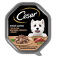 CESAR 150 g Nassvollnahrung für ausgewachsene Hunde in Sauce mit zartem Putenfleisch und Kräutern