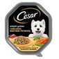 CESAR 150 g Vollwertiges Nassfutter für ausgewachsene Hunde in Hühner-, Gemüse- und Petersiliensauce